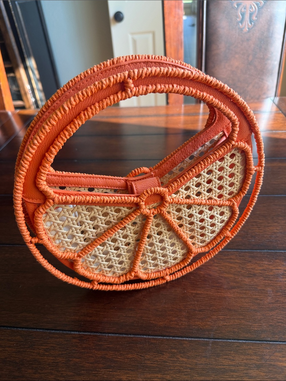 Target Orange Woven Straw Citrus Slice Crossbody Bag
